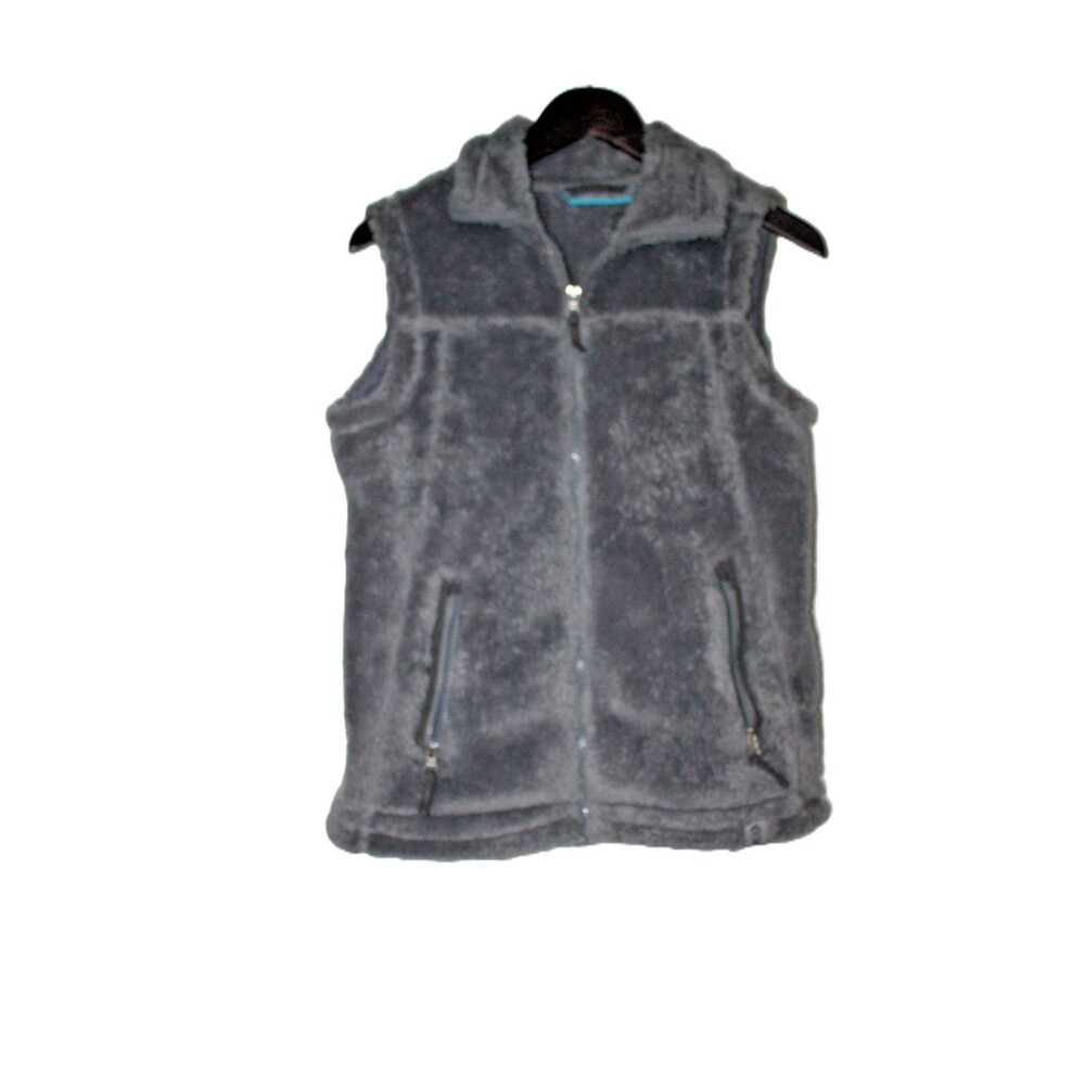 FREE COUNTRY Womens Size Small Fleece Vest Gray Full‎ Zip Pockets Collar - Picture 3 of 6